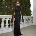Long Sequined Party Evening Gown Dress