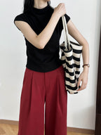Half Turtleneck Slim Fit Short Sleeve T-Shirt