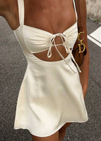 Cutout Tie Front Mini Dress