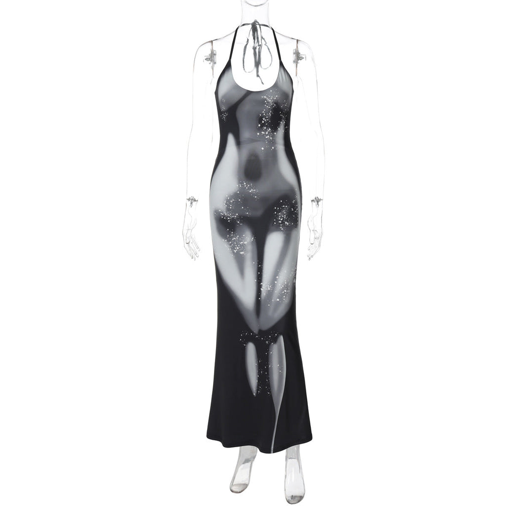 Halter Neck Slim Backless Maxi Dress