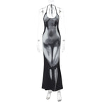 Halter Neck Slim Backless Maxi Dress