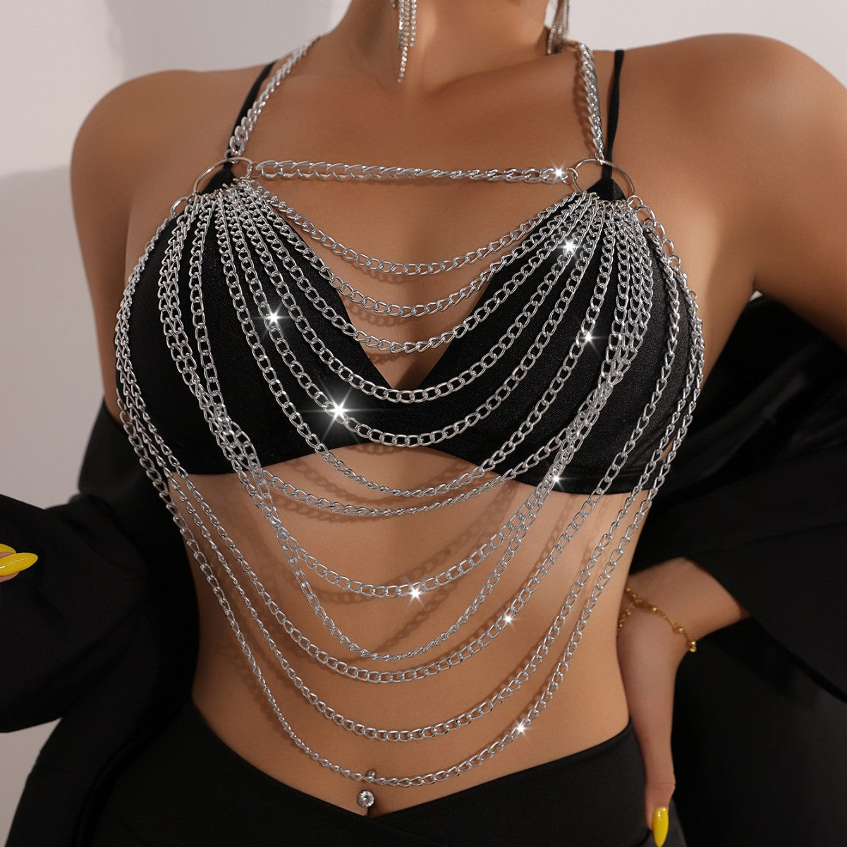Chain-Accent Halter Top