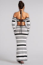 Tilde Striped Halter Top Maxi Dress Set