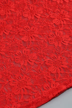 Kainld Red Strapless 3D Flower Mini Dress Set