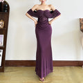 Off - the - shoulder flowing evening dress