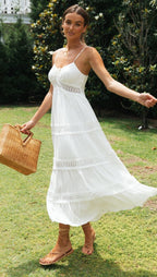 Rae Swiss Dot Eyelet Maxi Dress White