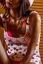 Stylish Sequin Crochet Maxi Cover Up Dress