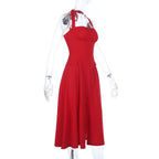 Carnes Midi Dress Red