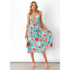 Fresh Sweet Digital Floral Printing Slip Dress