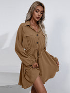Remy Cotton Pocketed Shirt Dress Mocha FINAL