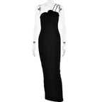 Halter Tube Top Dress Backless Waist Trimming Maxi Dress