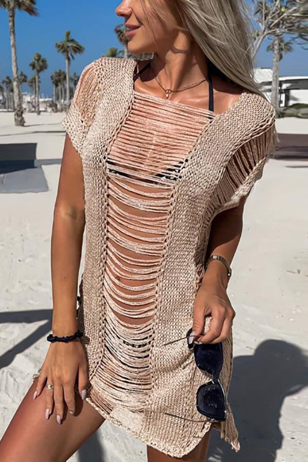 Bikini Season Cutout Knit Cover Up