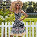 Gwenda Printed Adjustable Tassel Maxi Dress