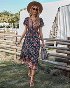 Club Tropicana Embroidered Maxi Dress Salmon FINAL