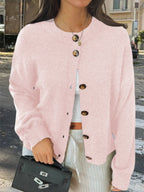 Kristy Button-Front Knit Cardigan