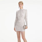 Fall Mesh Rhinestone Sheath Dress Socialite Party Cocktail Dress