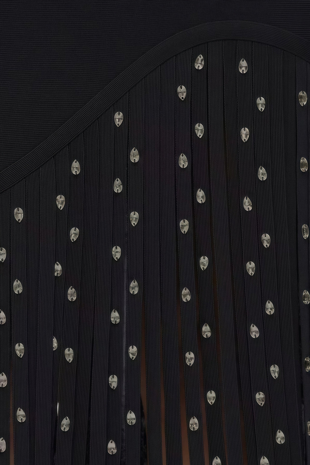 Zevian Black Fringed Midi Dress