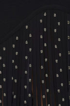 Zevian Black Fringed Midi Dress