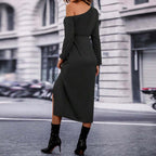 Elegant Intellectual Dress Adult Lady Like Woman High Sense Midi Dress