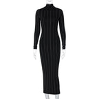 Joslynn High Neck Rhinestone Midi Dress