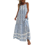 Smiling For No Reason Floral Maxi Dress Blue FINAL