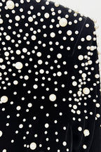 Junrty Black Pearl Beaded Maxi Dress