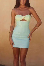 Gradient Sequin Sexy Off-the-shoulder Hollow Slim Mini Dress