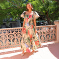 Dress Chiffon Floral Print off Shoulder Beach Dress Seaside Vacation Maxi