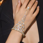 Multi Layer Rhinestone Stretch Finger Bracelet