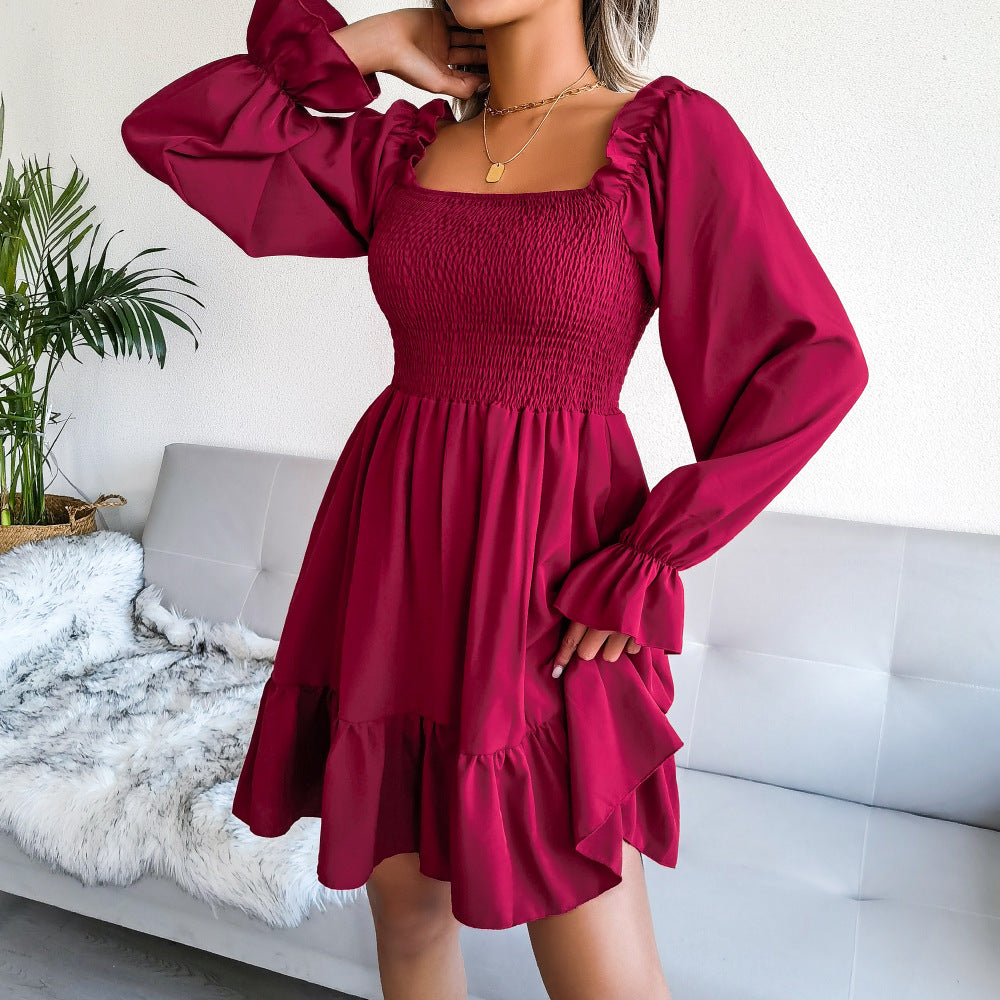 Starts With Love Smocked Dress Wine FINAL