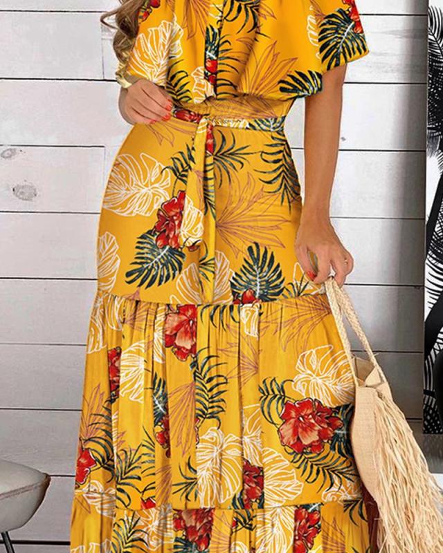 You Glow Girl Floral Off The Shoulder Maxi Dress Yellow