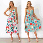 Fresh Sweet Digital Floral Printing Slip Dress