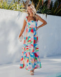 Elegant Floral Large Swing Strap Dress