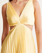 Caitlin Statement Pleated Dress with a Neckline Designer Edit