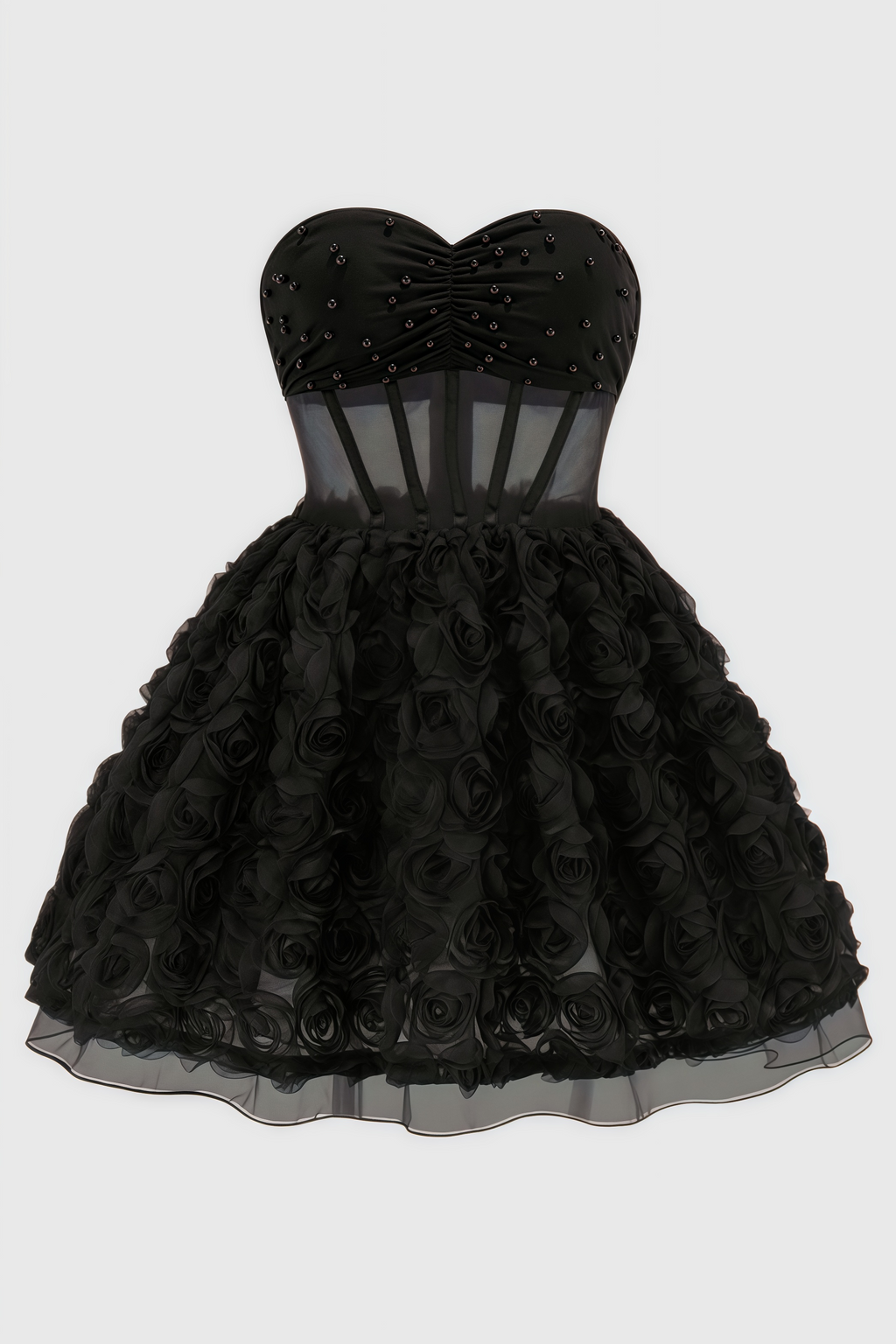 Ralpae 3D Floral Puff Mini Dress