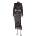 Autumn Slim Fit Slimming Sexy Floral Printed Long Sleeved Top Skirt Two Piece Sets
