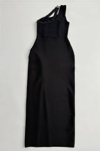 Willd Single Shoulder Studded Slit Maxi Dress
