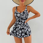 Bárbara Effortless Women's Swim Dress with Floral Design and Ruffles Premium Wardrobe Essential