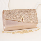 Minimalist Sparkly Asymmetrical Clutch Crossbody Bag