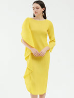 Ladies' High - End Asymmetrical Solid Color Patchwork Dress