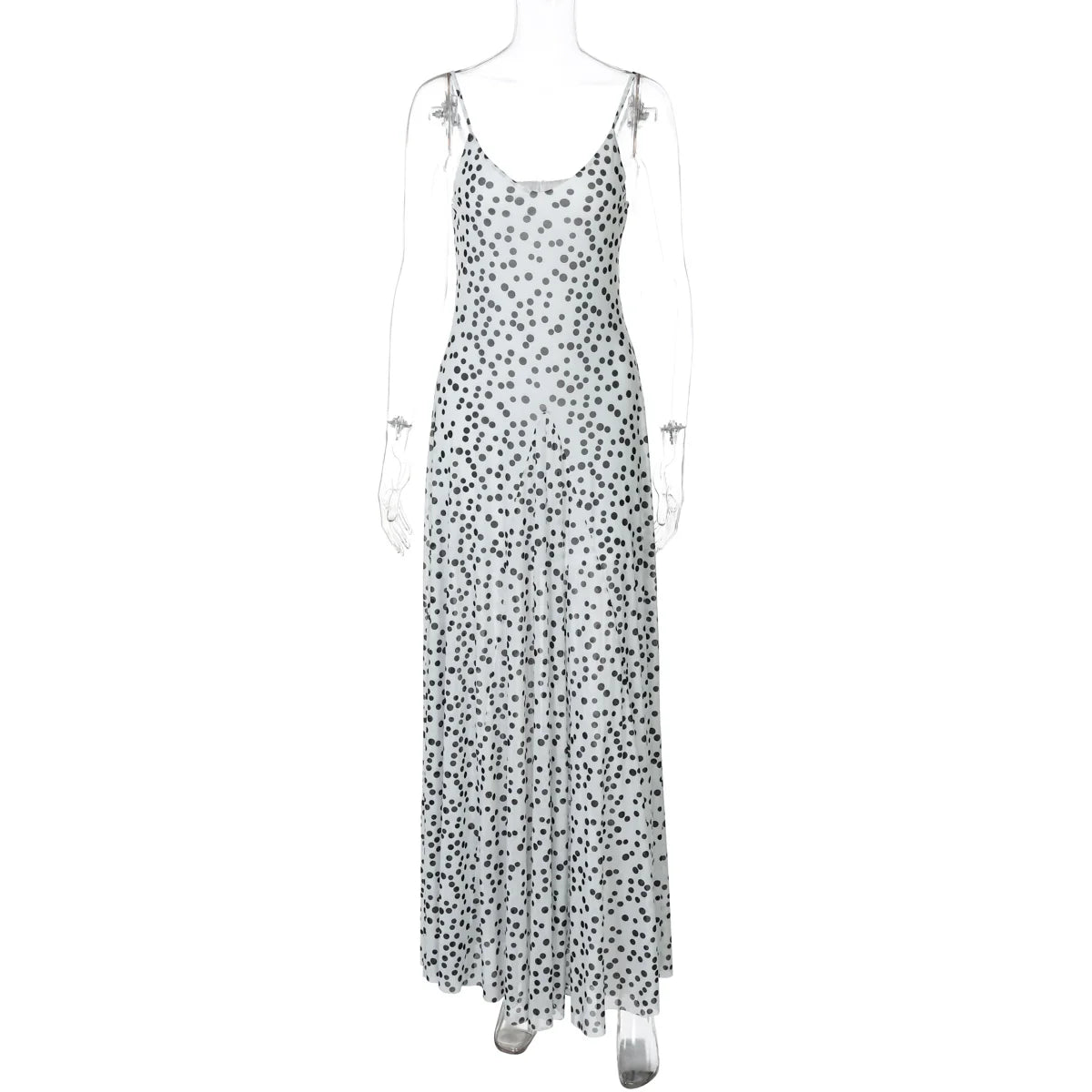 Zulema Polka Dot Mesh Midi Dress