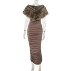 Mocha 2 piece Maxi Dress Brown