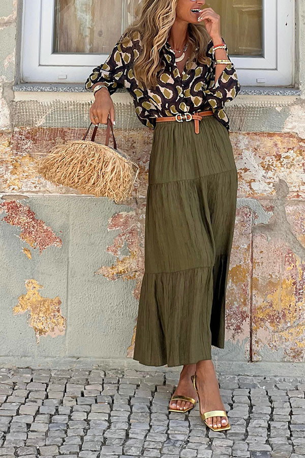 Unique Printed Lapel Button-down Loose Casual Shirt