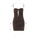 Sequin Strapless Backless Mini Dress