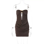 Sequin Strapless Backless Mini Dress
