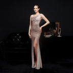 Craft Colorful Sequin Socialite Gathering Party Evening Dress Sexy Long Slimming Toast Dress Bride Formal Gown