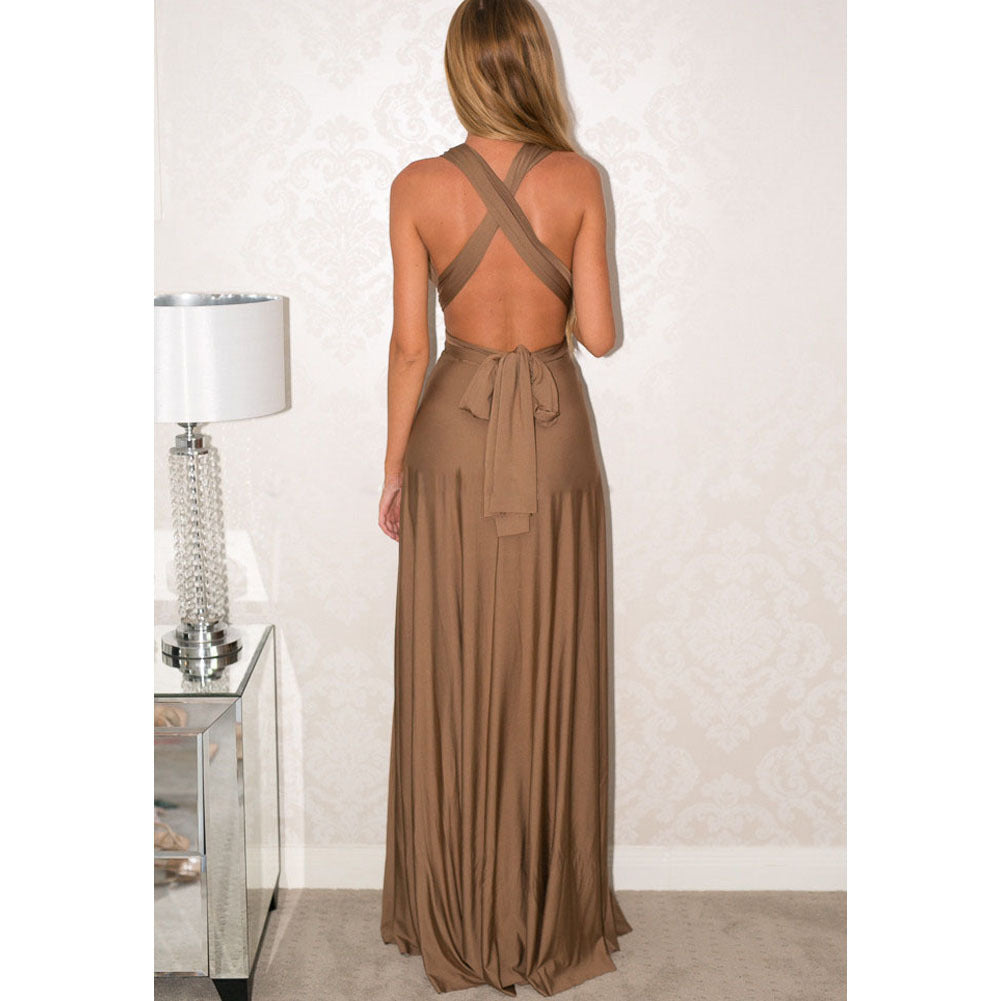 Iyan Smocked Halter Maxi Dress Camel FINAL