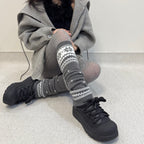 Snowflake Red Knit Warm Slouchy Leg Warmers