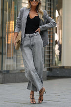 Casual Meetup Washed Denim Mid Rise Pocketed Barrel Jeans