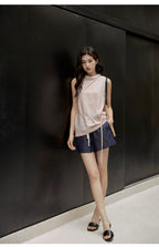 Sleeveless Light Pink Belted Top